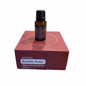 Doterra Bubble Ruby Diffuser Box with Amber Essential Oil Bottle